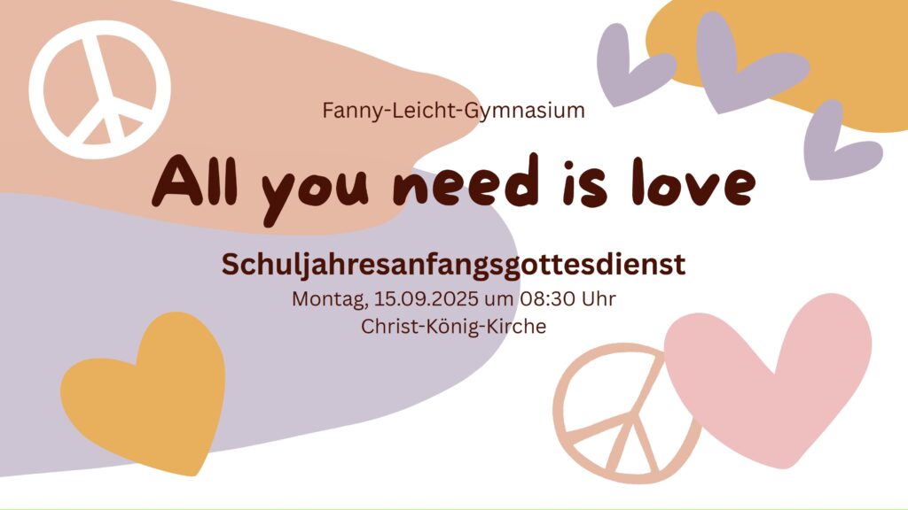 Gottesdienst zum Schuljahres 15.9.2025 Beginn 8:30 Uhr