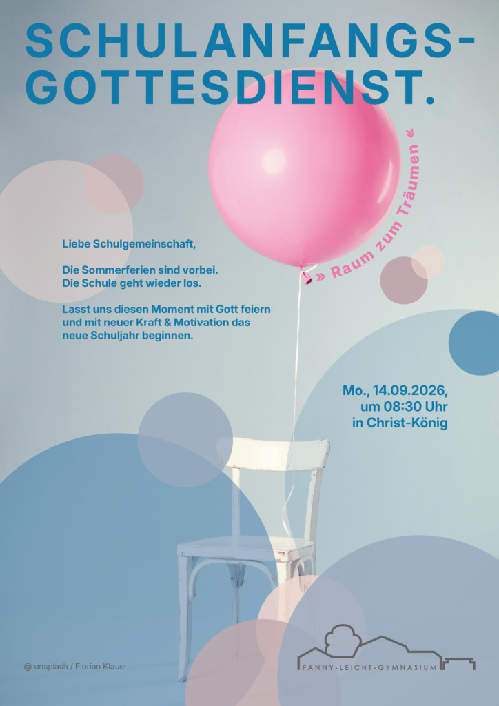 Plakat Gottesdienst zum Schulanfang